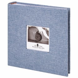 Фотоальбом BRAUBERG "Джинс" на 200 фото 10х15 см, ткань, бумажные страницы, переплет, бокс, 391173 - фото 15057686