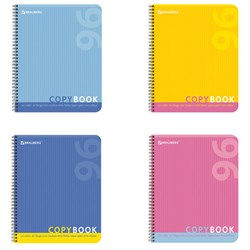 Тетрадь А5, 96 л., BRAUBERG, гребень, клетка, обложка картон, ОДИН ЦВЕТ, 401878 - фото 15057759