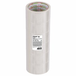 Клейкие ленты упаковочные 48 мм х 66 м, КОМПЛЕКТ 6 шт., прозрачные, 40 микрон, STAFF BIG PACK, 440179 - фото 15057863