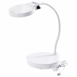 Лупа настольная с LED-ПОДСВЕТКОЙ, диаметр 110 мм, увеличение 3, корпус белый, BRAUBERG, 455930 - фото 15057954
