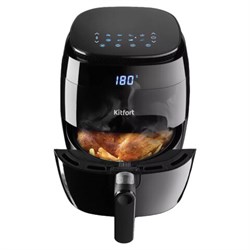 Аэрогриль KITFORT КТ-2202, 1500 Вт, 3,2 л, 8 программ, таймер, сенсорное управление, черный - фото 15057958