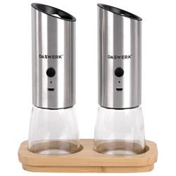 Набор гравитационных мельниц для соли и специй, электрические, 2 шт., USB, PM-8, DASWERK (ДАСВЕРК), 456626 - фото 15058050
