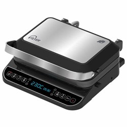Электрогриль VIXTER ECG-1212, 2000 Вт, съемные панели, регулировка температуры, серебро/черный - фото 15058062