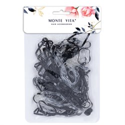 Резинки для волос НАБОР 250 шт., силиконовые, большие, чёрный, прозрачный, MONTE VITA (МОНТЕ ВИТА), 457066 - фото 15058142