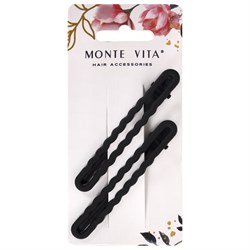 Заколки для волос НАБОР 2 шт., 8 см, зажим, soft touch, чёрный, MONTE VITA (МОНТЕ ВИТА), 457087 - фото 15058154
