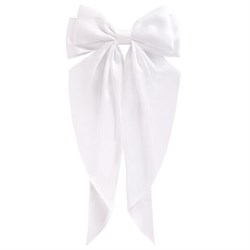 Заколка для волос баретте с бантом и широкими длинными хвостиками, белый, MONTE VITA (МОНТЕ ВИТА), 457114 - фото 15058158