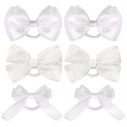 Банты для волос НАБОР 2 шт., 7х11 см, 6,5х10 см, 7х9 см, белый, АССОРТИ, MONTE VITA (МОНТЕ ВИТА), 457118 - фото 15058159