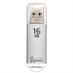 Флеш-диск 16 GB, SMARTBUY V-Cut, USB 2.0, металлический корпус, серебристый, SB16GBVC-S - фото 15058288