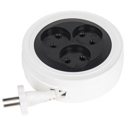 Удлинитель-рулетка Р16-008, 3 розетки без заземления, 5 м, 2х0,75 мм, 1300 Вт, белый, 323 - фото 15058291