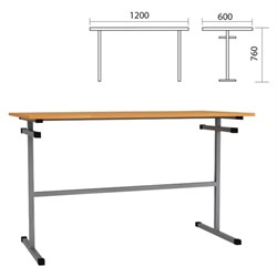Стол для столовых на 4 места, 1200х600х760 мм, рост 6, каркас металл, ЛДСП/пластик, цвет бук - фото 15058479