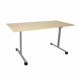 Стол складной "Эверест", 1200х600х760 мм, серый каркас, ЛДСП клен - фото 15058717