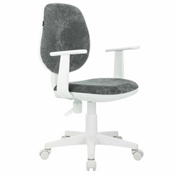 Кресло детское BRABIX "Fancy MG-201W", с подлокотниками, пластик белый, велюр, серое, 533010 - фото 15058758