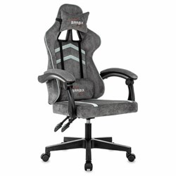 Кресло компьютерное BRABIX "Shooter GM-123", 2 подушки, ткань, серое, 533192 - фото 15058793