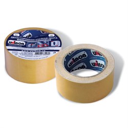 Клейкая двухсторонняя лента 50 мм х 25 м, ПОЛИПРОПИЛЕНОВАЯ ОСНОВА, UNIBOB, 28212 - фото 15058855