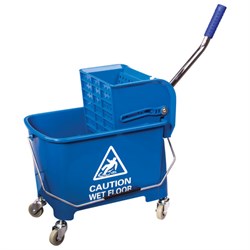 Тележка уборочная BRABIX, ведро 20 л, механический отжим, универсальная для ОФИСА/ДОМА, синяя, 601497 - фото 15058952