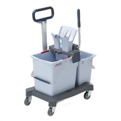 Тележка уборочная VILEDA "УльтраСпидПро", 2 съемных ведра 25 л + 10 л, платформа, с ручкой, туннельный отжим, 147209 - фото 15059006