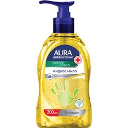 Мыло-крем жидкое, 300 мл, AURA "Antibacterial", антибактериальное, "Экстракт ромашки", дозатор, 28410, 11704 - фото 15059016