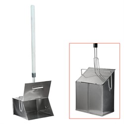 Совок для мусора, 24х29 см, закрывающаяся крышка, деревянная рукоятка 75 см, "ЛОВУШКА", металлический - фото 15059063