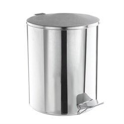 Ведро мусорное с педалью 15 литров, УСИЛЕННОЕ, хром, нержавеющая сталь, ТИТАН - фото 15059106