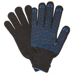 Перчатки хлопчатобумажные, КОМПЛЕКТ 5 ПАР, 10 класс, 50-52 г, 133 текс, ПВХ-точка, LAIMA ЛЮКС 2, ЧЕРНЫЕ, 604470 - фото 15059130