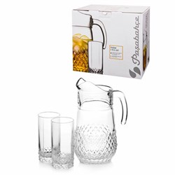 Набор столовый 7 предметов, кувшин 1250 мл + 6 стаканов 275 мл, стекло, PASABAHCE "ВАЛЬС", фирменная подарочная упаковка, 97675 - фото 15059175