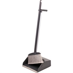 Совок для мусора КОМПЛЕКТ щетка + 2 рукоятки по 80 см, БОЛЬШОЙ улица / офис / дом, серый LAIMA PROFESSIONAL, 606663 - фото 15059322