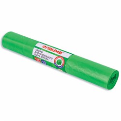 Мешки для раздельного сбора мусора 120 л зеленые в рулоне 10 шт., ПВД 38 мкм, 70х108 см, LAIMA, 606708, 3873 - фото 15059324