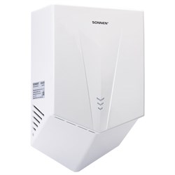 Сушилка для рук ВЫСОКОСКОРОСТНАЯ SONNEN K2022B, 1300 Вт, 150 м/с, IPX1, 72 дБ, белая, пластиковый корпус, 607192 - фото 15059347