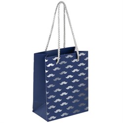 Пакет подарочный (1 штука) 11x6x15 см, ЗОЛОТАЯ СКАЗКА "Man Style", фольга, синий, 608243 - фото 15059475