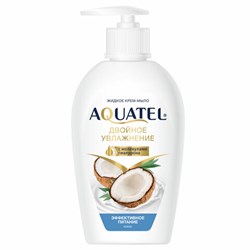 Мыло-крем 280 г AQUATEL "Кокосовое молочко" увлажняющее, эффективное питание, дозатор, 5256 - фото 15059564