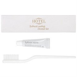Зубной набор КОМПЛЕКТ 200 шт., HOTEL (зубная щётка + зубная паста 5 г), картон, 4634 - фото 15059590