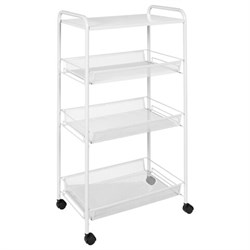 Этажерка "Ладья-34КС" офисно-бытовая 3 яруса+столик, металл, белая, 44,5х30х84 см, Э 357 Б - фото 15059653