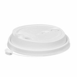 Крышка с питейником для бумажного стакана, диаметр 90 мм, матовая, белая, полипропилен, ВЗЛП, 3001М/Б - фото 15059680
