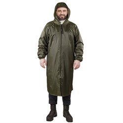 Дождевик-плащ цвета хаки на молнии многоразовый с ПВХ-покрытием, размер 60-62 (XXXL), рост 170-176, ГРАНДМАСТЕР, 610849 - фото 15059826