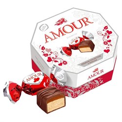 Конфеты глазированные KONTI "Amour" из мягкой нуги и карамели, 150 г, 17322 - фото 15060039