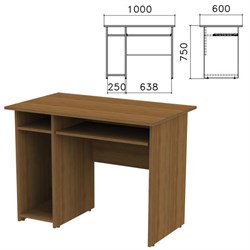 Стол компьютерный "Канц", 1000х600х750 мм, с тумбой, цвет орех пирамидальный, СК24.9 - фото 15060190