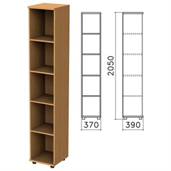 Шкаф (стеллаж) "Монолит", 370х390х2050 мм, 4 полки, цвет бук бавария, КМ45.1 - фото 15060236