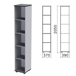 Шкаф (стеллаж) "Монолит", 370х390х2050 мм, 4 полки, цвет серый, КМ45.11 - фото 15060238