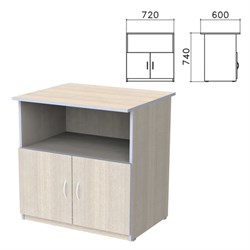 Тумба для оргтехники "Бюджет", 720х600х740 мм, 2 двери, дуб шамони светлый, 402658-430 - фото 15060280