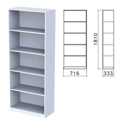 Шкаф (стеллаж) "Бюджет", 716х333х1810 мм, 4 полки, серый, 402651-030 - фото 15060281
