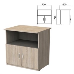 Тумба для оргтехники "Бюджет", 720х600х740 мм, 2 двери, дуб сонома, 402658-091 - фото 15060329