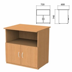 Тумба для оргтехники "Бюджет", 720х600х740 мм, 2 двери, груша ароза, 402658-336 - фото 15060330