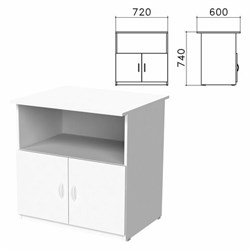 Тумба для оргтехники "Бюджет", 720х600х740 мм, 2 двери, белый, 402658-290 - фото 15060346
