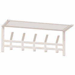 Вешалка настенная с полкой "Торонто-21", 270х670х270 мм, 5 крючков, металл, белая, ВСПТ21 Б - фото 15060858