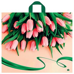 Пакет с петлевой ручкой ПВД, 50х60 см, "Райские тюльпаны", 60 мкм, н00242805 - фото 15060921