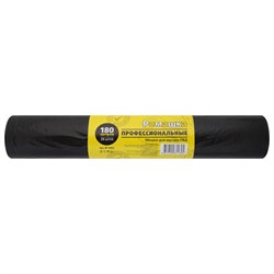 Мешки для мусора 180 л, черные, в рулоне 25 шт., ПВД 30 мкм, 90x110 см, РОМАШКА "ПРОФИ", ВР-0082 - фото 15060948