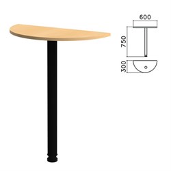 Стол приставной полукруг "Канц", 600х300х750 мм, цвет бук невский (КОМПЛЕКТ) - фото 15060993