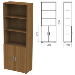 Шкаф полузакрытый "Канц", 700х350х1830 мм, цвет орех пирамидальный (КОМПЛЕКТ) - фото 15060995