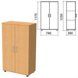 Шкаф закрытый "Монолит", 740х390х1250 мм, цвет бук бавария (КОМПЛЕКТ) - фото 15061076