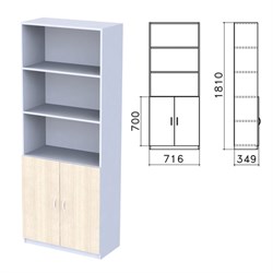 Шкаф полузакрытый "Бюджет", 716х349х1810 мм, дуб шамони светлый (КОМПЛЕКТ) - фото 15061238